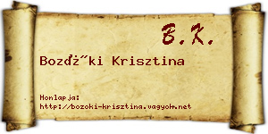 Bozóki Krisztina névjegykártya