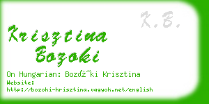 krisztina bozoki business card